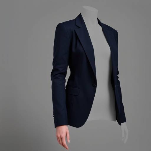 A sharp navy blue blazer with a subtle texture, perfect for layering over shirts or fine knitwear.