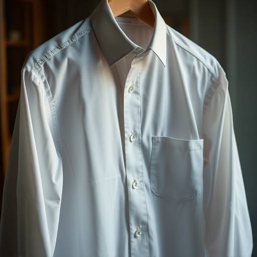 Finished bespoke shirt hanging elegantly
